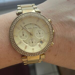 Michael Kors MK5632 Parker Champagne Dial Gold Tone Chronograph Women's Watch